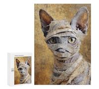 300 PCS Puzzle For Adults Egyptian Mummy Cat Statue Puzzle For Teenagers Analysis And Logic Help The Brain Exercise Deal As Gifts for The Whole Family 300 PCS