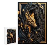 300 PCS Puzzle For Adults Elegant Golden Fox Art Decoration Jigsaws for Adults Puzzle Improve Memory Wishlist with Santa Claus Stress Reduction Gifts 300 PCS