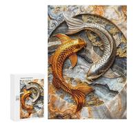 300 PCS Puzzle for Adults Elegant Yin Yang Koi Puzzle For Teenagerss Improve Memory Fun Activities at Home Stress Reduction Gifts 300 PCS