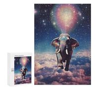 300 PCS Puzzle For Adults Elephant Flying in Space Jigsaw for Adults Relax Games Staycation Kill Time Deal As Gifts for The Whole Family 300 PCS