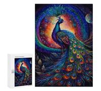 300 PCS Puzzle for Adults Enchanted Peacock in Cosmic Garden Adult Jigsaw Puzzle Brain Teaser Game But Fun And Humorous Fun at Home Activities, 300 PCS