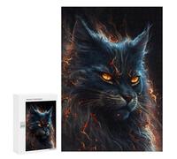 300 PCS Puzzle For Adults Flaming Cat Fantasy Artwork Jigsaws for Adults Puzzle Improve Memory Wishlist with Santa Claus Stress Reduction Gifts 300 PCS