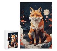 300 PCS Puzzle For Adults FOX AND FLOWER Jigsaws for Adults Puzzle Enhance Memory Fun Activities at Home for Is Ideal As A Gift 300 PCS