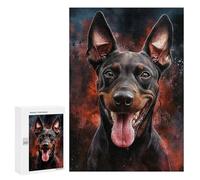 300 PCS Puzzle For Adults Funny Doberman Portrait Jigsaw for Adults Relax Games Staycation Kill Time Deal As Gifts for The Whole Family 300 PCS