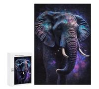 300 PCS Puzzle for Adults Galactic Elephant Art Print Puzzle For Teenagerss Improve Memory Fun Activities at Home Stress Reduction Gifts 300 PCS