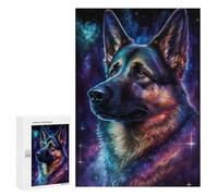 300 PCS Puzzle For Adults Galactic German Shepherd Art Print -2 Jigsaws for Adults Puzzle Improve Memory Wishlist with Santa Claus Stress Reduction Gifts 300 PCS