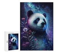 300 PCS Puzzle for Adults Galactic Panda with Flowers -3 Puzzle For Teenagers Improve Memory Every Piece Is Unique - Learning Educational Toys 300 PCS