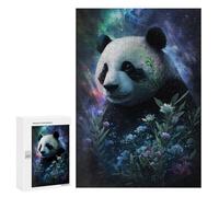 300 PCS Puzzle for Adults Galactic Panda with Flowers -4 Puzzle For Teenagers Improve Memory Every Piece Is Unique - Learning Educational Toys 300 PCS