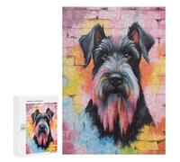 300 PCS Puzzle For Adults Giant Schnauzer Graffiti Jigsaw for Adults Relax Games Staycation Kill Time Deal As Gifts for The Whole Family 300 PCS