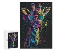 300 PCS Puzzle for Adults Giraffe Sunglasses Art Print-2 Puzzle For Teenagers Improve Memory Every Piece Is Unique - Learning Educational Toys 300 PCS