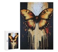300 PCS Puzzle For Adults Golden Butterfly Painting Jigsaws for Adults Puzzle Improve Memory Wishlist with Santa Claus Stress Reduction Gifts 300 PCS