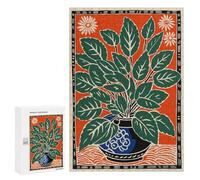 300 PCS Puzzle for Adults Green Plant in Blue Pot Puzzle For Teenagerss Improve Memory Fun Activities at Home Stress Reduction Gifts 300 PCS