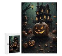 300 PCS Puzzle For Adults Halloween Haunted House Scene Jigsaws for Adults Puzzle Improve Memory Wishlist with Santa Claus Stress Reduction Gifts 300 PCS