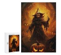 300 PCS Puzzle For Adults Halloween Pumpkin Witch Jigsaws for Adults Puzzle Improve Memory Wishlist with Santa Claus Stress Reduction Gifts 300 PCS