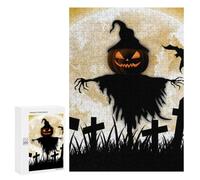300 PCS Puzzle for Adults Halloween Scarecrow with Full Moon Puzzle For Teenagers Improve Memory Every Piece Is Unique - Learning Educational Toys 300 PCS