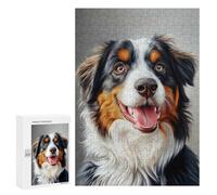 300 PCS Puzzle For Adults Happy Bernese Mountain Dog Portrait Jigsaws for Adults Relax Games Pattern Assembly Deal As Gifts for The Whole Family 300 PCS