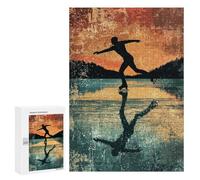 300 PCS Puzzle For Adults Ice Skating Silhouette Jigsaw for Adults Relax Games Staycation Kill Time Deal As Gifts for The Whole Family 300 PCS