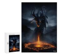 300 PCS Puzzle For Adults Infernal Wyrm - Summoned Flame of The Abyss Jigsaw for Adults Relax Games Staycation Kill Time Deal As Gifts for The Whole Family 300 PCS