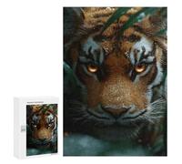 300 PCS Puzzle For Adults Intense Tiger Gaze in Jungle Jigsaws for Adults Puzzle Improve Memory Wishlist with Santa Claus Stress Reduction Gifts 300 PCS