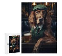 300 PCS Puzzle For Adults Irish Setter at The Pub Jigsaw for Adults Relax Games Staycation Kill Time Deal As Gifts for The Whole Family 300 PCS