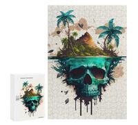 300 PCS Puzzle for Adults Island Skull Reflection Adult Jigsaw Puzzle Brain Teaser Game But Fun And Humorous Fun at Home Activities, 300 PCS