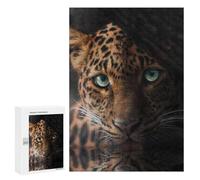 300 PCS Puzzle for Adults Leopard with Green Eyes Adult Jigsaw Puzzle Brain Teaser Game But Fun And Humorous Fun at Home Activities, 300 PCS