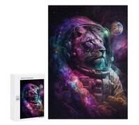 300 PCS Puzzle for Adults Lion Astronaut in Space -10 Puzzle For Teenagerss Improve Memory Fun Activities at Home Stress Reduction Gifts 300 PCS