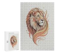300 PCS Puzzle For Adults Lion with Rose Digital Art Jigsaws for Adults Puzzle Enhance Memory Fun Activities at Home for Is Ideal As A Gift 300 PCS