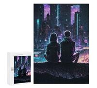 300 PCS Puzzle for Adults Luminous Neon City Puzzle For Teenagers Improve Memory Every Piece Is Unique - Learning Educational Toys 300 PCS