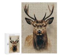 300 PCS Puzzle for Adults Majestic Elk Portrait Puzzle For Teenagers Improve Memory Every Piece Is Unique - Learning Educational Toys 300 PCS