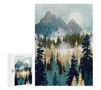 300 PCS Puzzle for Adults Misty Pines Puzzle For Teenagerss Improve Memory Fun Activities at Home Stress Reduction Gifts 300 PCS