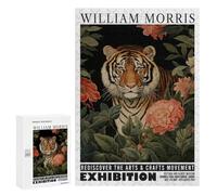 300 PCS Puzzle For Adults Morris Floral Tiger Exhibition Jigsaws for Adults Puzzle Enhance Memory Fun Activities at Home for Is Ideal As A Gift 300 PCS