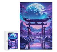 300 PCS Puzzle for Adults Nightscape Torii Gate Puzzle For Teenagerss Improve Memory Fun Activities at Home Stress Reduction Gifts 300 PCS