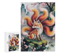 300 PCS Puzzle For Adults Nine-tailed Fox in Asian Landscape Jigsaws for Adults Puzzle Improve Memory Wishlist with Santa Claus Stress Reduction Gifts 300 PCS