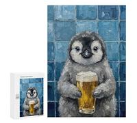 300 PCS Puzzle for Adults Penguin with Beer Painting Puzzle For Teenagers Improve Memory Every Piece Is Unique - Learning Educational Toys 300 PCS