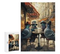 300 PCS Puzzle For Adults Pigeons at A Parisian Cafe Jigsaw for Adults Relax Games Staycation Kill Time Deal As Gifts for The Whole Family 300 PCS