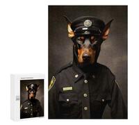 300 PCS Puzzle For Adults Policeman Doberman Jigsaws for Adults Puzzle Improve Memory Wishlist with Santa Claus Stress Reduction Gifts 300 PCS
