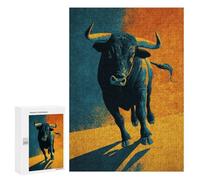 300 PCS Puzzle For Adults Powerful Bull Illustration Puzzle For Teenagers Analysis And Logic Help The Brain Exercise Deal As Gifts for The Whole Family 300 PCS
