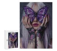 300 PCS Puzzle For Adults Purple Butterfly Tattoo Art-1 Puzzle For Teenagers Analysis And Logic Help The Brain Exercise Deal As Gifts for The Whole Family 300 PCS