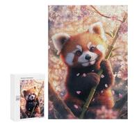 300 PCS Puzzle For Adults Red Panda in Cherry Blossoms Jigsaw for Adults Relax Games Staycation Kill Time Deal As Gifts for The Whole Family 300 PCS