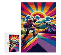 300 PCS Puzzle For Adults Rock Climbing Sunset Wpap Jigsaws for Adults Relax Games Pattern Assembly Deal As Gifts for The Whole Family 300 PCS