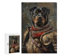 300 PCS Puzzle For Adults Rottweiler in Armor Painting Puzzle For Teenagers Analysis And Logic Help The Brain Exercise Deal As Gifts for The Whole Family 300 PCS