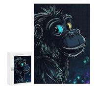 300 PCS Puzzle For Adults Smiling Gorilla with Blue Eye Jigsaws for Adults Puzzle Enhance Memory Fun Activities at Home for Is Ideal As A Gift 300 PCS