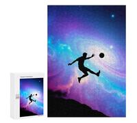 300 PCS Puzzle For Adults Soccer Player in Space Jigsaw for Adults Relax Games Staycation Kill Time Deal As Gifts for The Whole Family 300 PCS