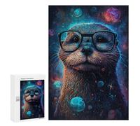 300 PCS Puzzle For Adults Space Otter Glasses Art Print Puzzle For Teenagers Analysis And Logic Help The Brain Exercise Deal As Gifts for The Whole Family 300 PCS