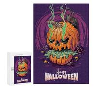 300 PCS Puzzle For Adults Spooky Halloween Pumpkin Artwork Jigsaws for Adults Puzzle Improve Memory Wishlist with Santa Claus Stress Reduction Gifts 300 PCS