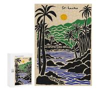 300 PCS Puzzle For Adults Sri Lanka Tropical Landscape Illustration Jigsaws for Adults Puzzle Enhance Memory Fun Activities at Home for Is Ideal As A Gift 300 PCS