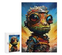 300 PCS Puzzle For Adults Steampunk Chameleon Art Print-1 Jigsaw Puzzles for Teenagers Staycation Kill Time Challenging To Complete Educational Family Game 300 PCS