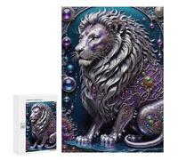 300 PCS Puzzle For Adults Steampunk Metal Lion Jigsaw for Adults Relax Games Staycation Kill Time Deal As Gifts for The Whole Family 300 PCS