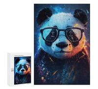 300 PCS Puzzle for Adults Stylish Panda with Glasses Puzzle For Teenagers Improve Memory Every Piece Is Unique - Learning Educational Toys 300 PCS